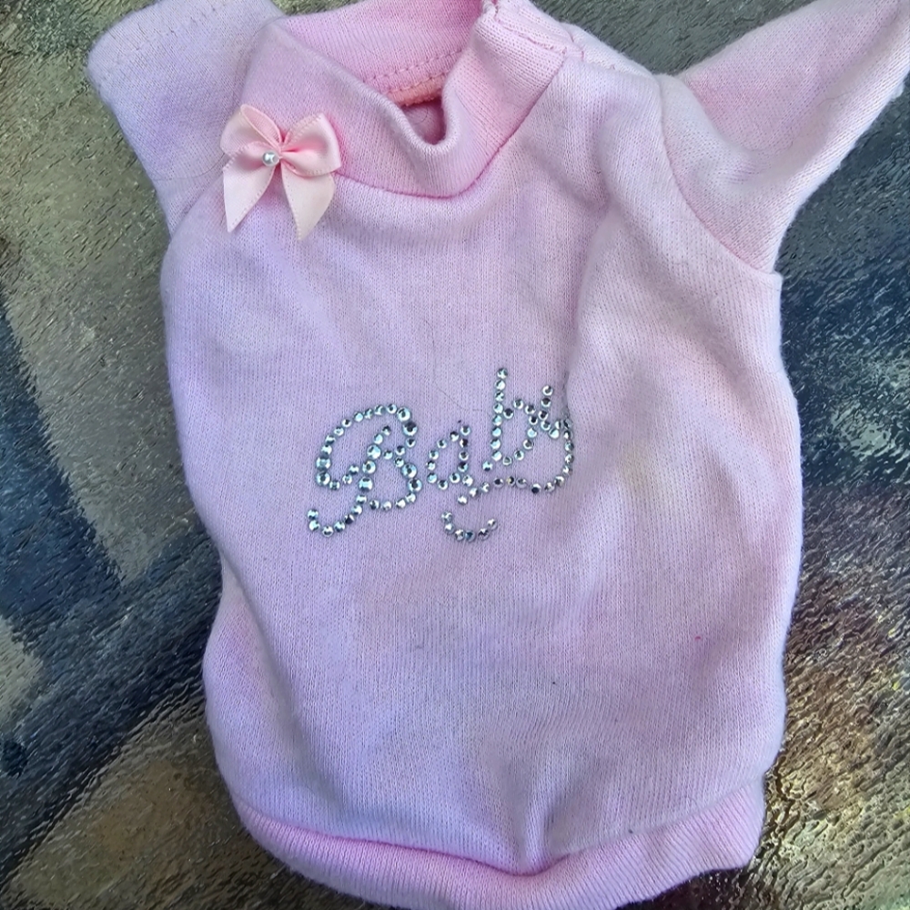 X small pink with diamonds dog t-shirt